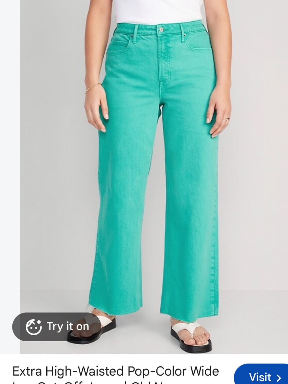 Old Navy Extra High-Waisted Wide Leg Jeans in Aqua